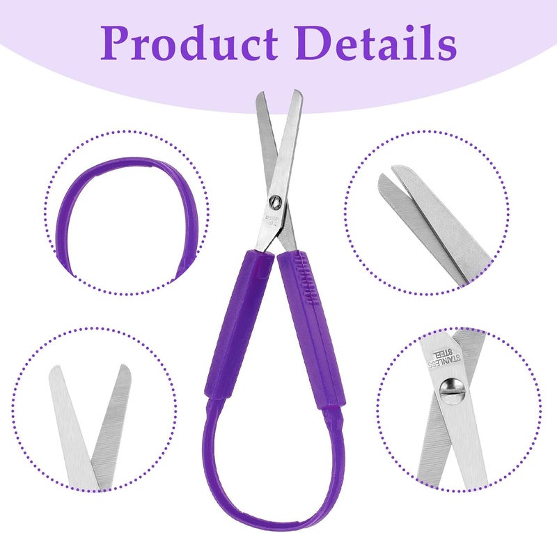 Telooco 3Pcs Loop Scissors Adaptive Design Scissor Colorful Handle Self-Opening Safety Scissors for Kids Children Schools Special Need 5.5 Inch(Red, orange, purple) - Image 5